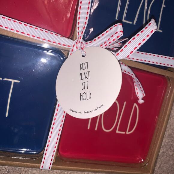 NWT Rae Dunn collection REST, PLACE, SET, HOLD coasters - Picture 2 of 3